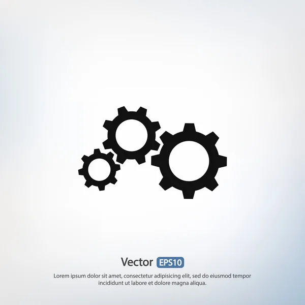 Ikona Gears, plochý design stylu — Stockový vektor