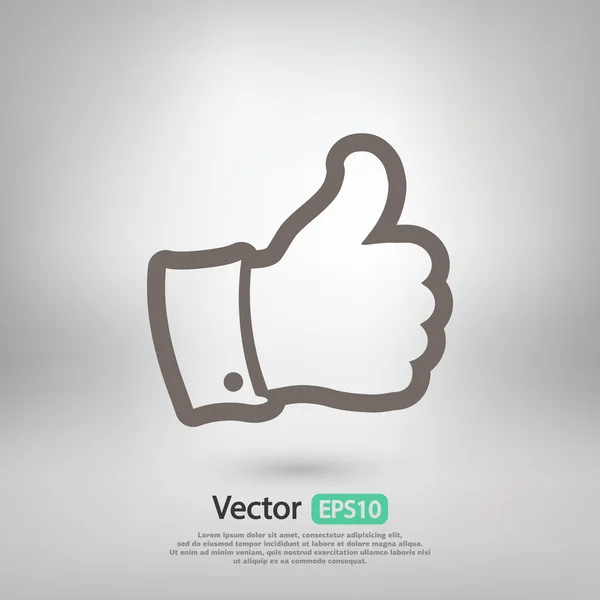 Icono LIKE, estilo de diseño plano — Vector de stock