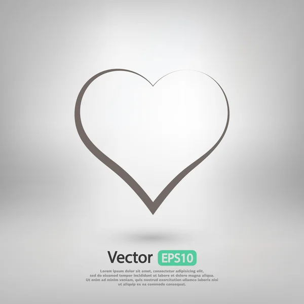 Heart icon, flat design — Stock Vector