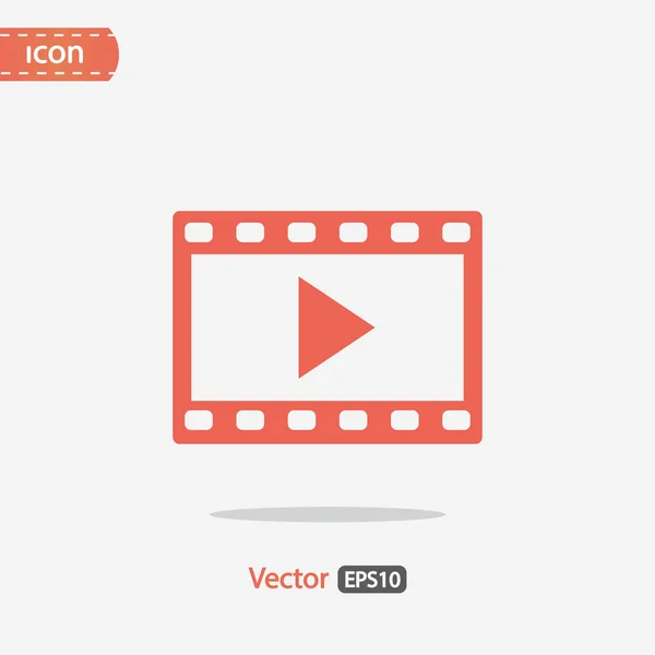 Ícone de vídeo, design plano — Vetor de Stock
