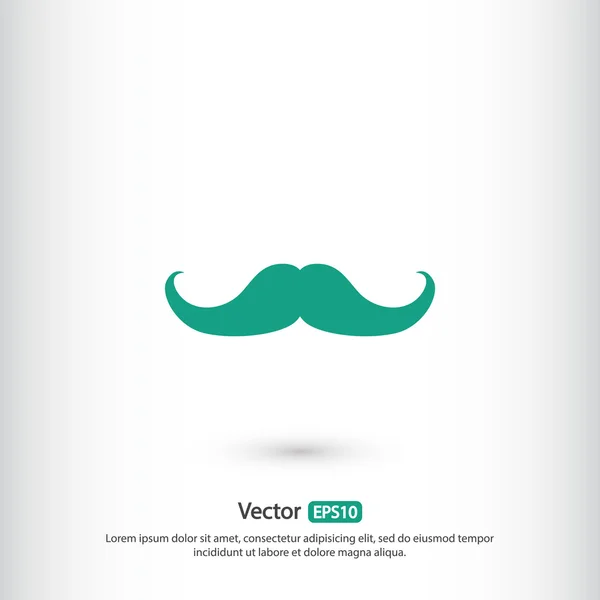 Icono plano bigote — Vector de stock