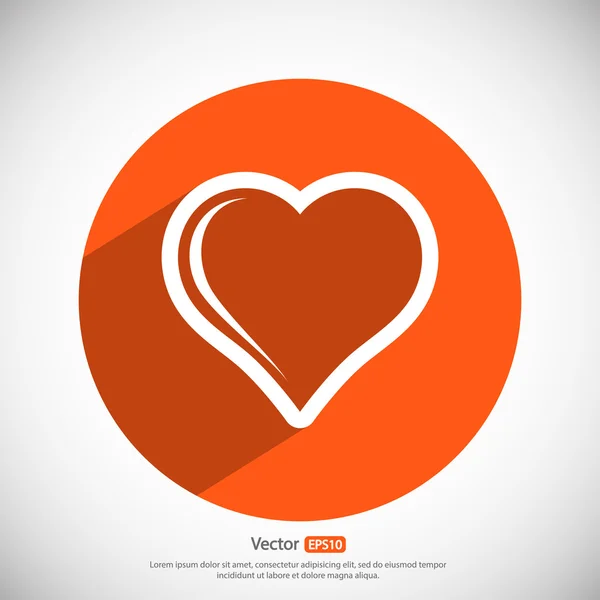 Icono del corazón, diseño plano — Vector de stock