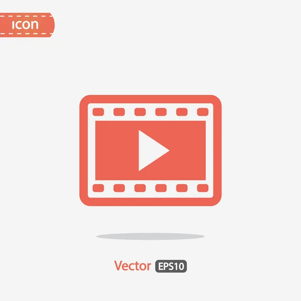 Icône vidéo, design plat — Image vectorielle