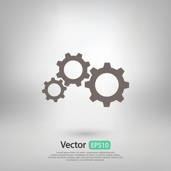 Gears icon, Flat design style — Stock Vector