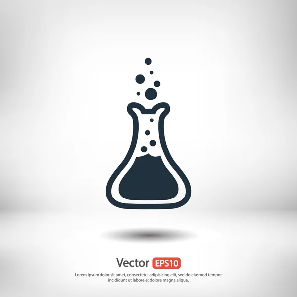 Icono de vidrio de laboratorio — Vector de stock