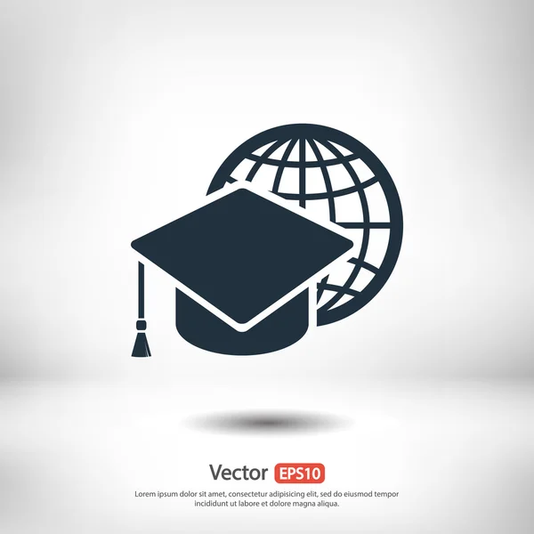 Graduatie cap pictogram — Stockvector