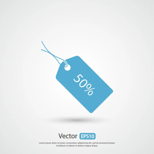 50 por ciento icono de etiqueta — Vector de stock