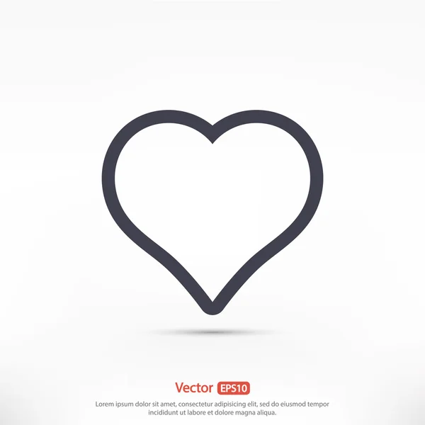 Icona del cuore, design piatto — Vettoriale Stock