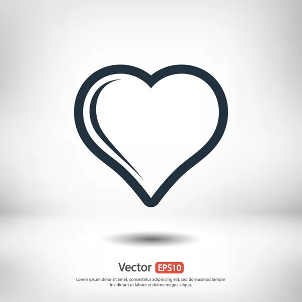 Icono del corazón, diseño plano — Vector de stock