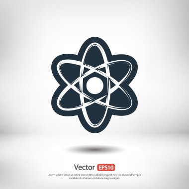Atom simgesi. düz tasarım