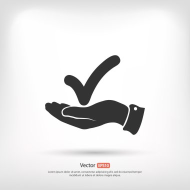 simge onaylayın. düz tasarım stil