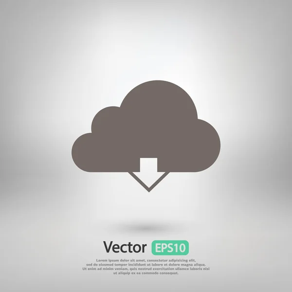 Ikon unduh komputasi awan - Stok Vektor