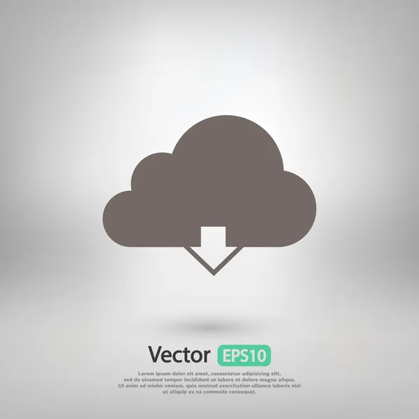 Cloud computing nedladdning ikon — Stock vektor