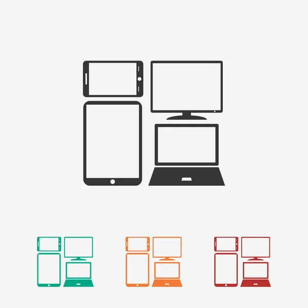 Aantal elektronische apparaten pictogram — Stockvector