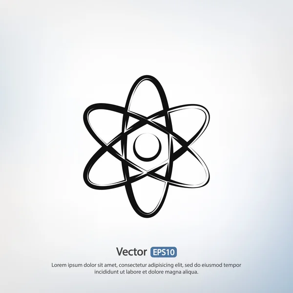 Atom アイコン。フラットなデザイン — ストックベクタ