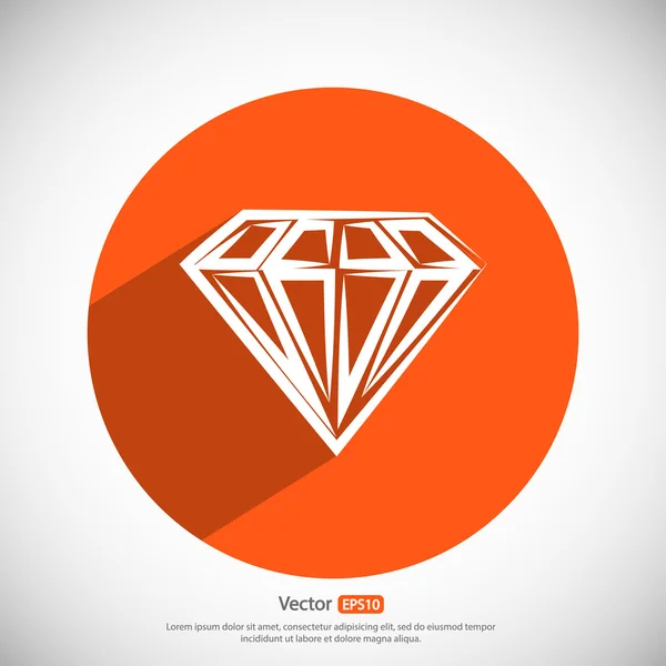 Icône diamant, design plat — Image vectorielle