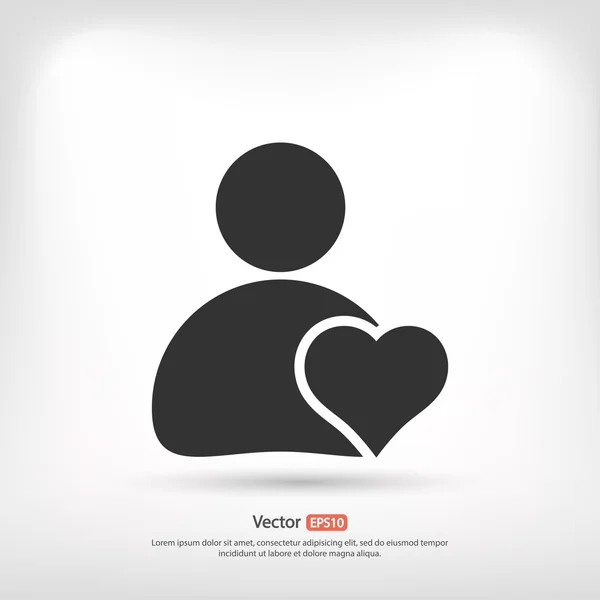 Hombre con corazón icono — Vector de stock