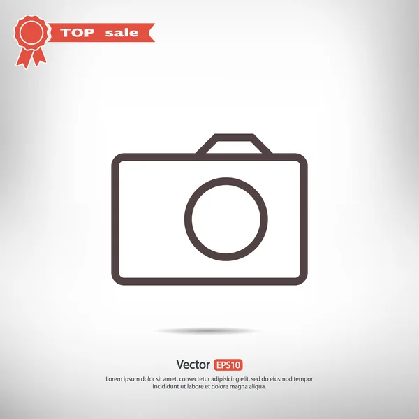 Platte pictogram van de camera — Stockvector