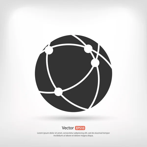 Icono de tecnología global o red social — Vector de stock