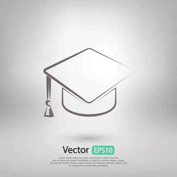 Graduatie cap pictogram — Stockvector