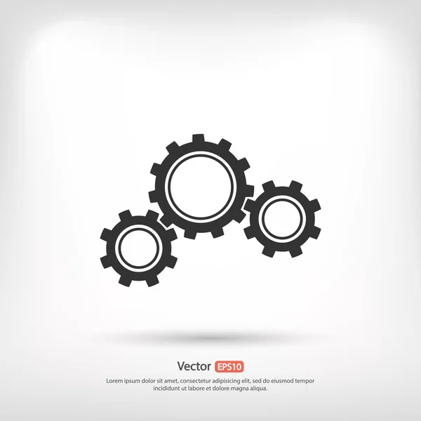 Gears pictogram, platte ontwerpstijl — Stockvector