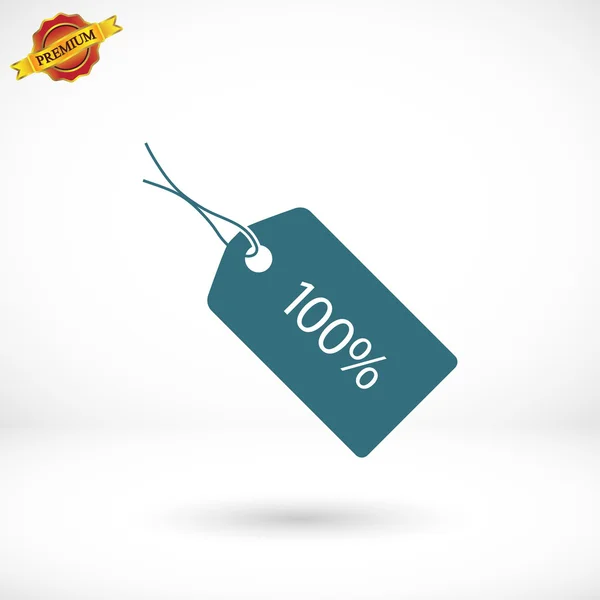 100 percent's tag icon — Stock Vector