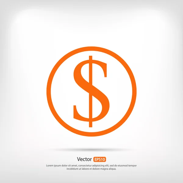 Money icon, Flat design style — Stock Vector