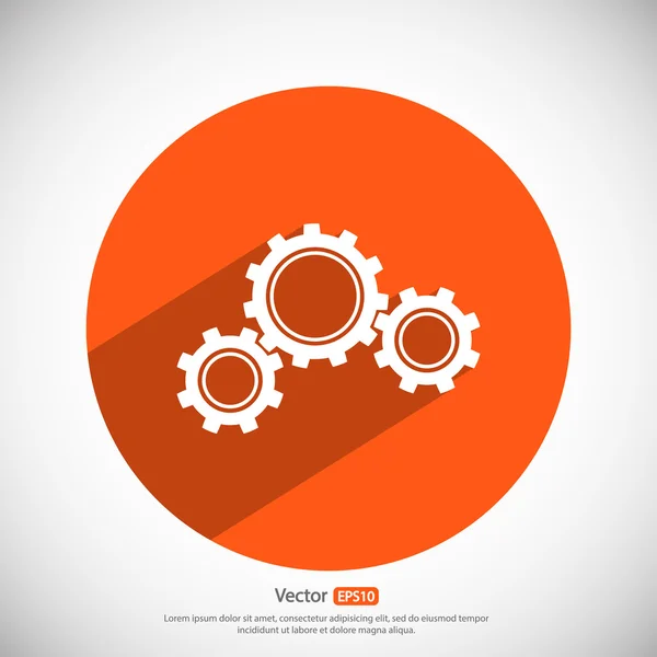 Gears pictogram, platte ontwerpstijl — Stockvector