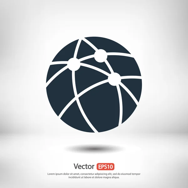 Wereldwijde technologie of sociale netwerkpictogram — Stockvector