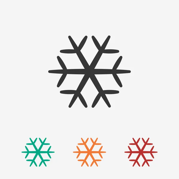 Sneeuwvlok platte pictogram — Stockvector