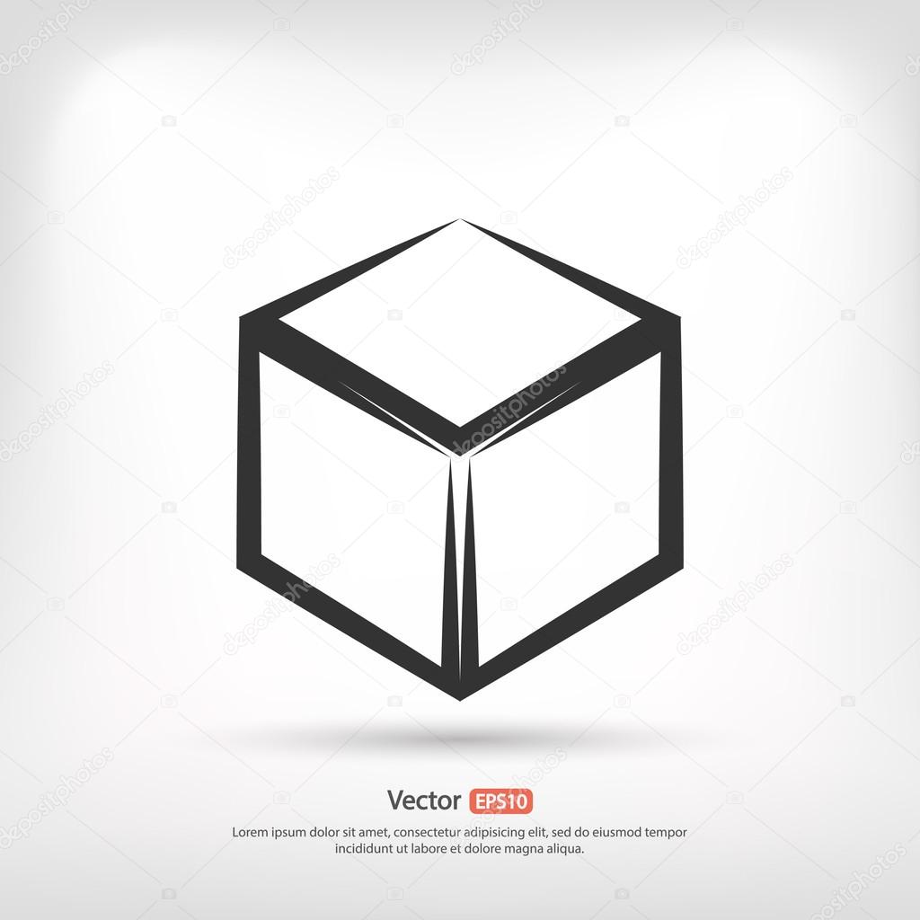 3d cube logo design icon