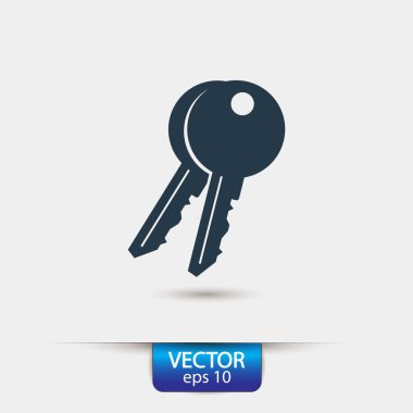 Tuşları simgesi, düz tasarım stili