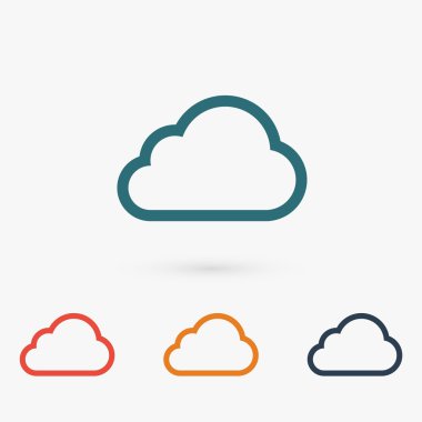 Bulut düz tasarım simgesi