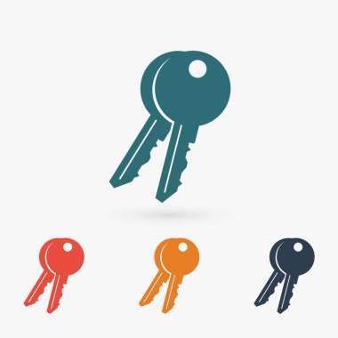 Tuşları simgesi, düz tasarım stili