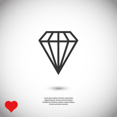 Elmas düz tasarım simgesi