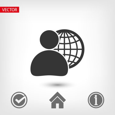 küresel iş, iş adamı simgesi