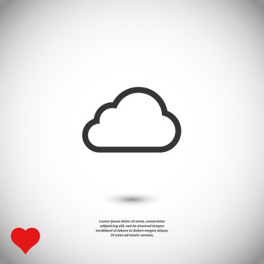 Bulut düz tasarım simgesi
