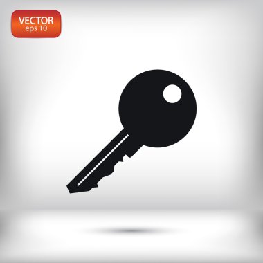 Anahtar simgesi, düz tasarım stili