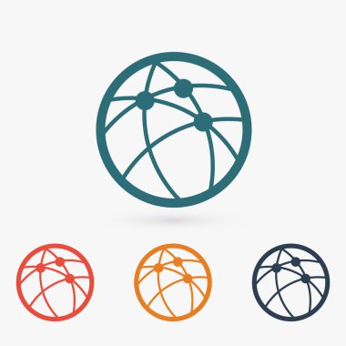 Küresel teknoloji ya da sosyal ağ simgesini