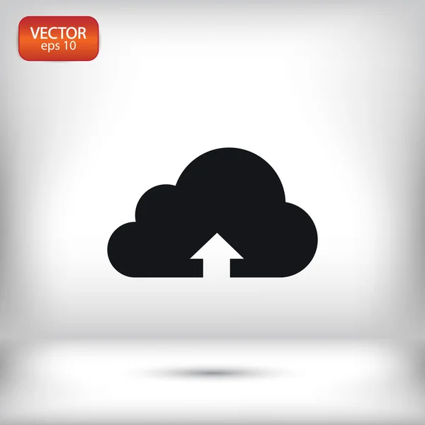 Cloud computing nahrát ikonu — Stockový vektor