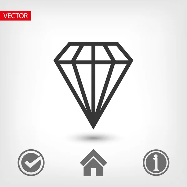 Diamond plochý design ikony — Stockový vektor