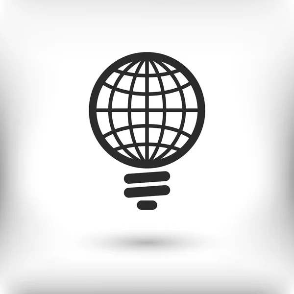 Icono de bombilla global — Vector de stock