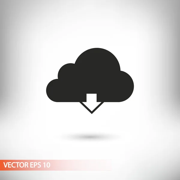 Cloud computing download icon — Stock Vector