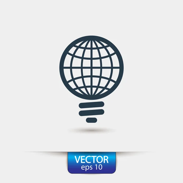 Ícone de lâmpada de luz global — Vetor de Stock