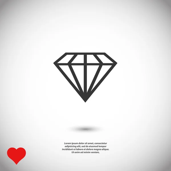 Diamante ícone de design plano —  Vetores de Stock