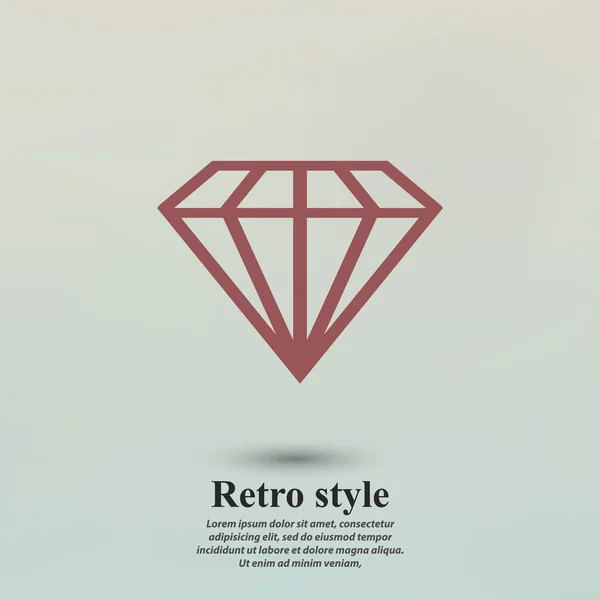 Diamante icono de diseño plano — Vector de stock