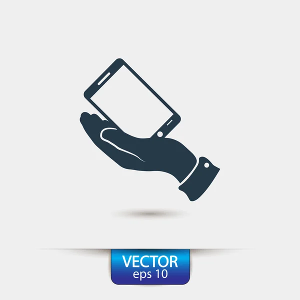 Smartphone nell'icona della mano — Vettoriale Stock