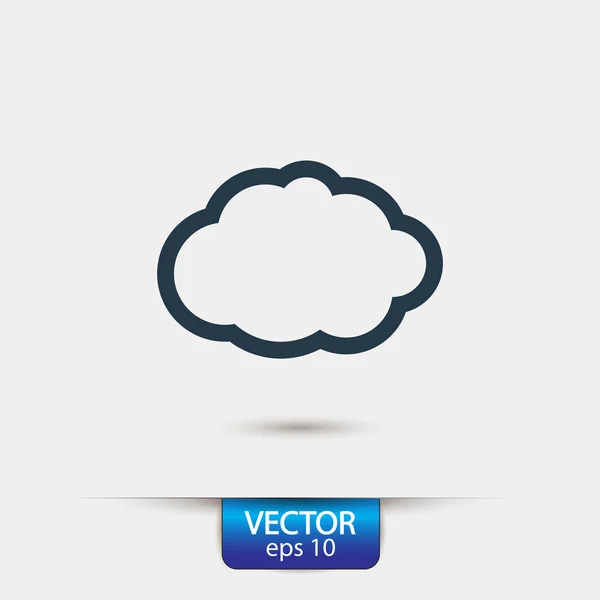 Nube icono de diseño plano — Vector de stock