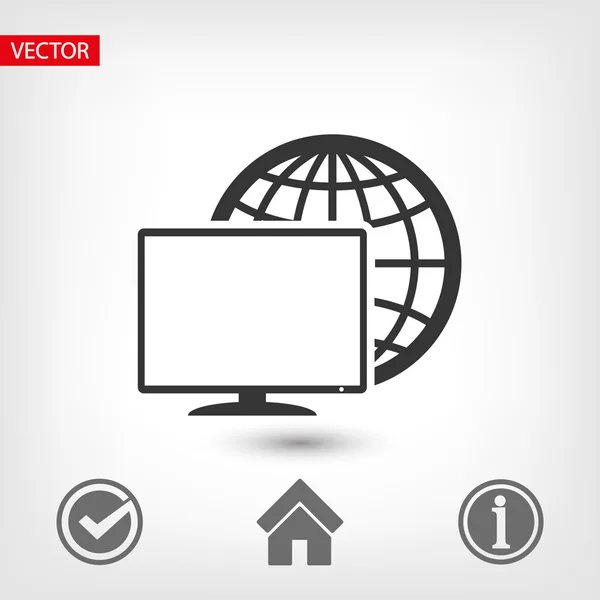 Monitor ícone ilustração — Vetor de Stock