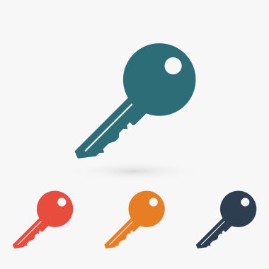 Anahtar simgesi, düz tasarım stili